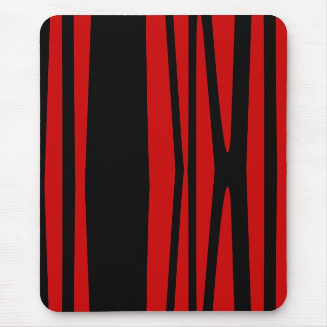 Modern mousepad, black, red, abstract mouse mat (Front)