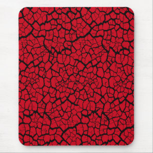Modern mousepad, black, red, cracked, mouse mat
