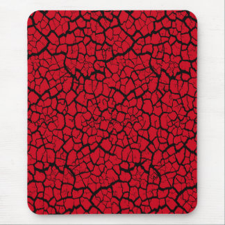 Modern mousepad, black, red, cracked, mouse mat