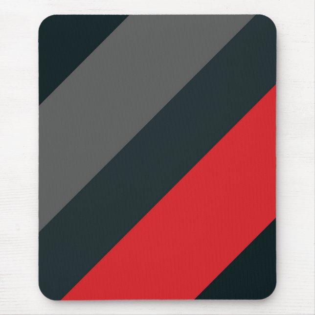 Modern mousepad, black, red, gray, abstract mouse mat (Front)