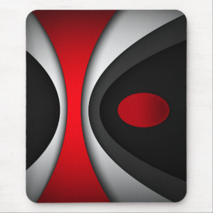 Modern mousepad, black, red, gray, white, abstract mouse mat
