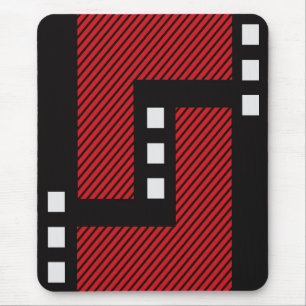 Modern mousepad, black, red, white, abstract mouse mat