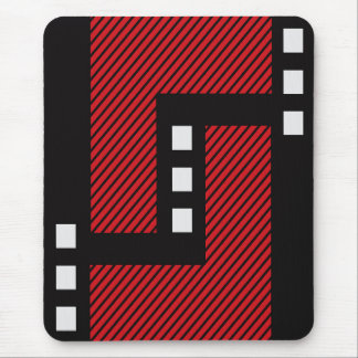 Modern mousepad, black, red, white, abstract mouse mat