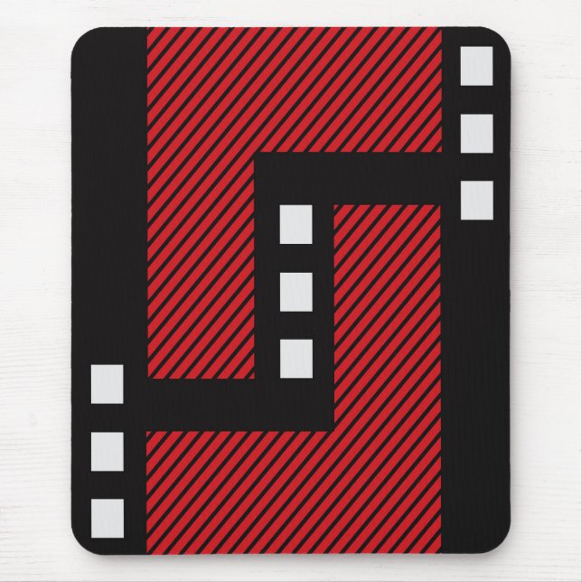 Modern mousepad, black, red, white, abstract mouse mat (Front)