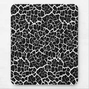 Modern mousepad, black, white, abstract, cracle mouse mat