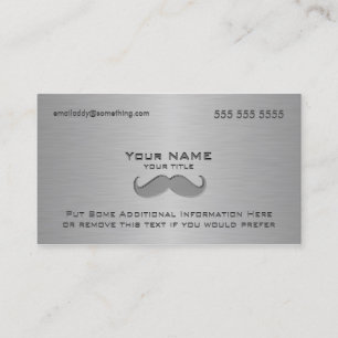 Modern Moustache Metallic print Business Card