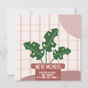 Modern Moved NEW HOME Address House Plant Card