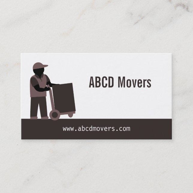 Modern Mover Moving Services Logistics Brown Business Card (Front)
