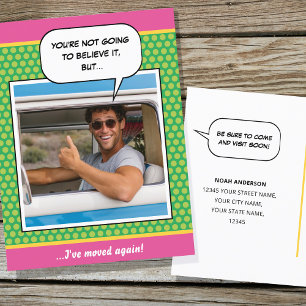 Modern Moving House Custom Photo New Address Postcard