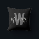 Modern Mr Mrs Black White Monogram Cushion<br><div class="desc">Add a personal touch to your space with this stylish home décor Modern Black and White Monogram Throw Pillow featuring a monogrammed initial and Mr & Mrs. Easily customisable to display your own name and initial,  it's the perfect blend of comfort and personalisation for your home!</div>