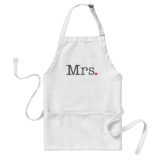 Modern Mrs Black Typewriter Red Heart Standard Apron (Front)