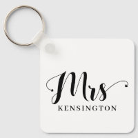 Modern Mrs Newlywed Typography Photo Metal