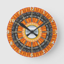Modern Mud Cloth Kente Pattern Wall Clock