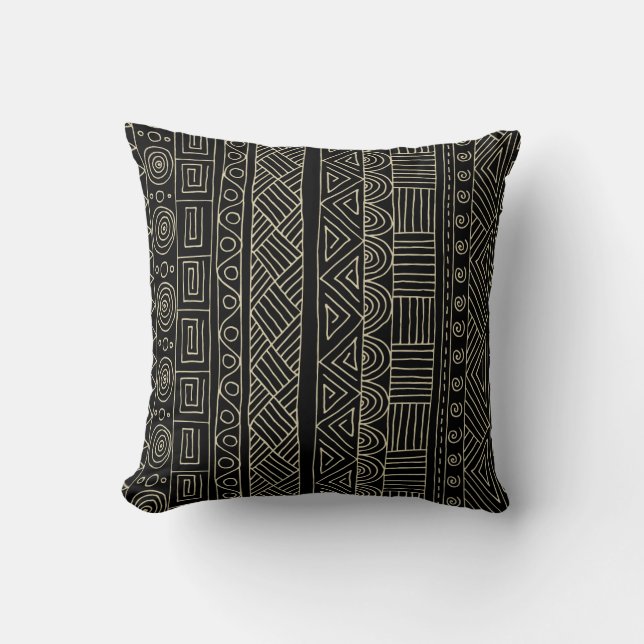 Modern mudcloth african tribal pattern cushion (Front)
