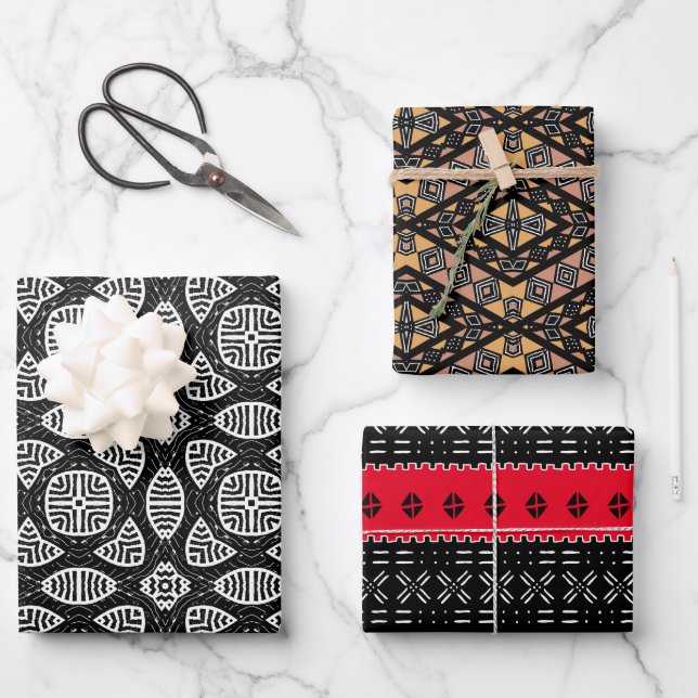 Modern Mudcloth Collection 2 Wrapping Paper Sheet (Front)