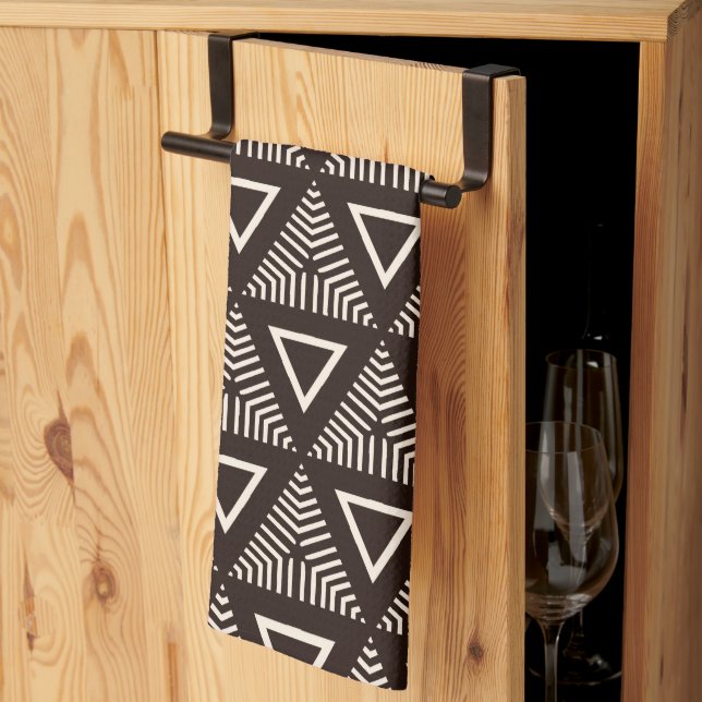 Modern Mudcloth Ethnic Pattern Kitchen Towel (Thirds Fold)
