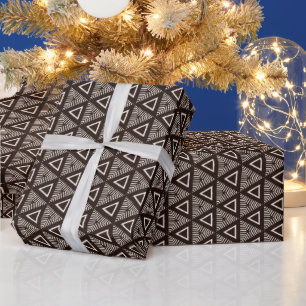 Modern Mudcloth Geometric Design Wrapping Paper