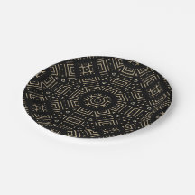 Modern Mudcloth Pattern Paper Plate