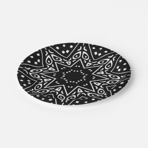 Modern Mudcloth Pattern Paper Plate