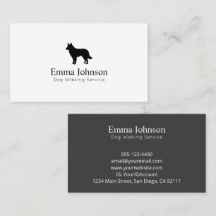 Modern Mudi logo Dog Walking Business Card