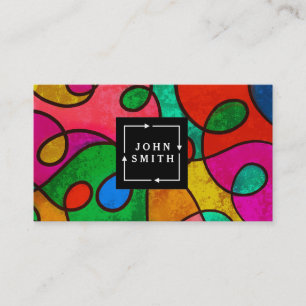 Modern Multi-color Watercolors Cool Abstract Art Business Card