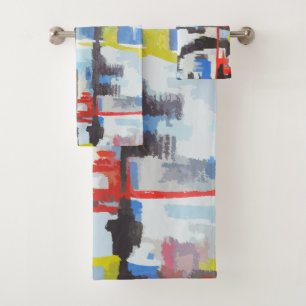 Modern Multi-Colour Abstract Styled Bath Towel Set