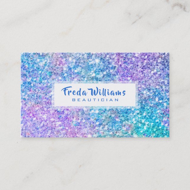Modern Multi Colour Faux Glitter & Sparkles Business Card (Front)