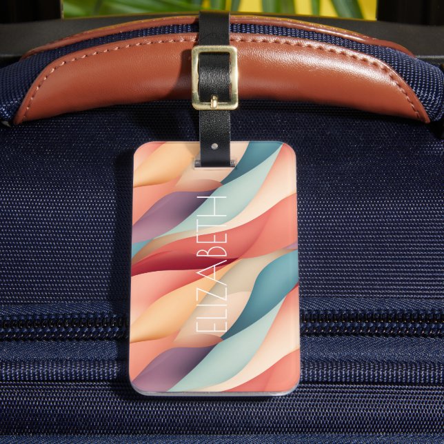 Modern Multi-Colour Pattern 2 Luggage Tag (Front Insitu 2)