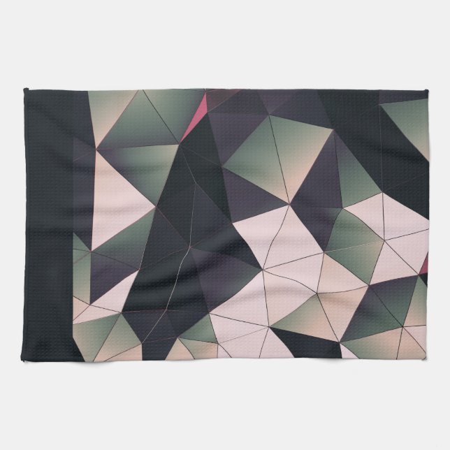 Modern Multi-Colour Polygons Kitchen Towel (Horizontal)