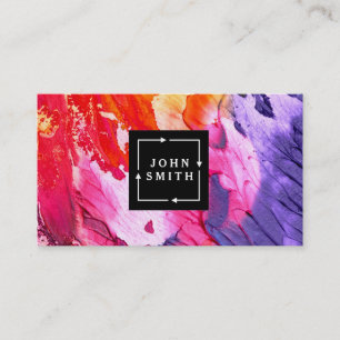 Modern Multi-colour Watercolors Cool Abstract Art Business Card