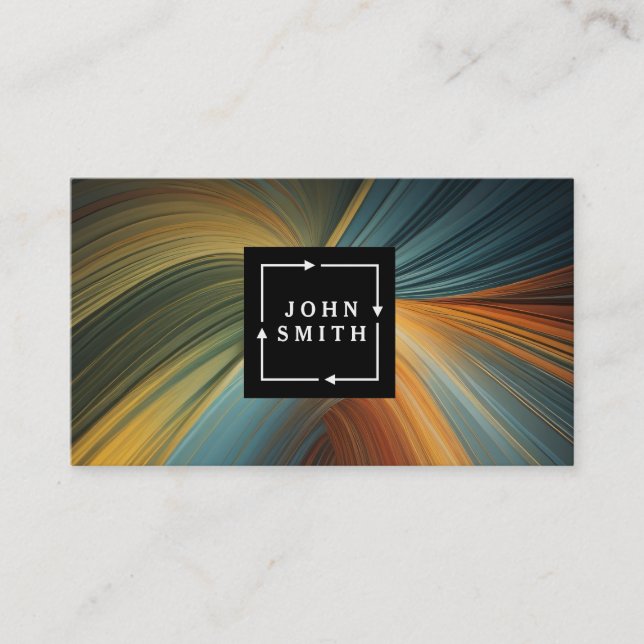 Modern Multi-colour Watercolors Cool Abstract Art Business Card (Front)