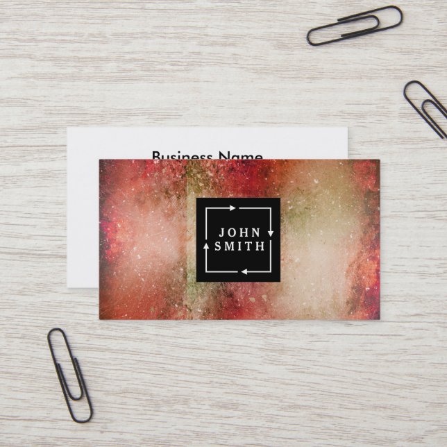 Modern Multi-colour Watercolors Cool Abstract Art Business Card (Front/Back In Situ)