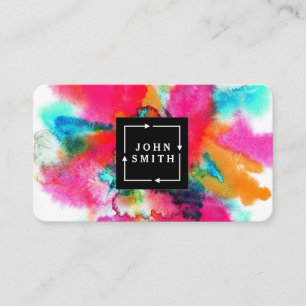 Modern Multi-colour Watercolors Cool Abstract Busi Business Card