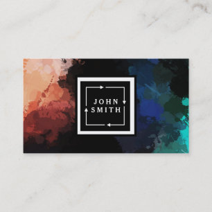 Modern Multi-colour Watercolors Cool Abstract Business Card