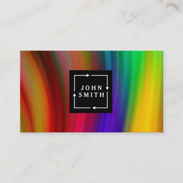 Modern Multi-colour Watercolors Cool Abstract Business Card (Front)
