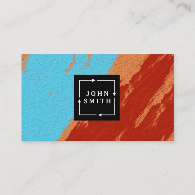 Modern Multi-colour Watercolors Cool Abstract Business Card (Front)