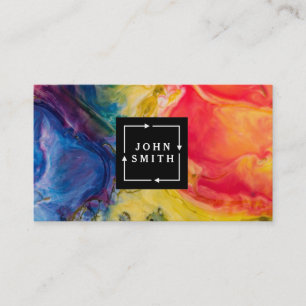 Modern Multi-colour Watercolors Cool Abstract Business Card