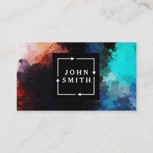 Modern Multi-colour Watercolors Cool Abstract Business Card
