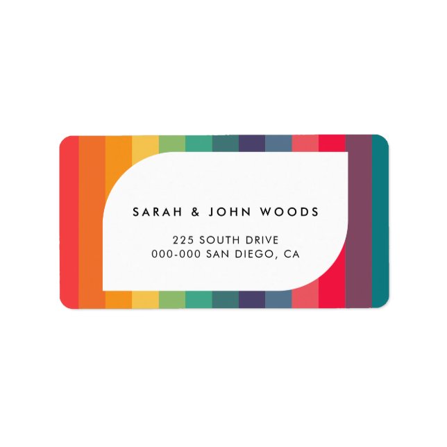 Modern multi coloured geometric Holidays Label (Front)
