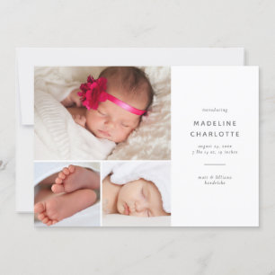Modern Multi-Photo Birth Announcement
