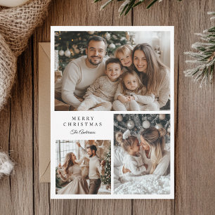 Modern Multi Photo Christmas Card   Elegant Family