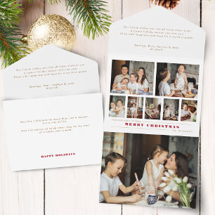Modern Multi-Photo Christmas Collage All In One Invitation