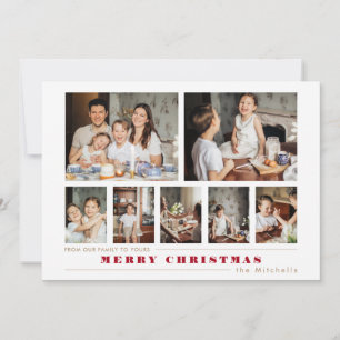 Modern Multi-Photo Christmas Collage Holiday Card