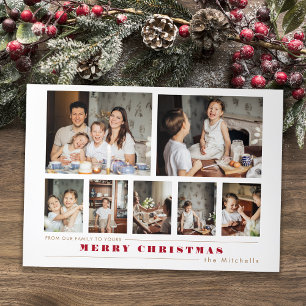 Modern Multi-Photo Christmas Collage Tri-Fold Holiday Card