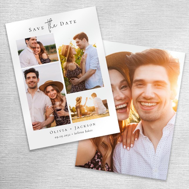 Modern Multi Photo Collage Wedding Save The Date (Creator Uploaded)
