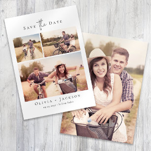 Modern Multi Photo Collage Wedding Save The Date