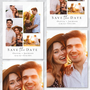 Modern Multi Photo Collage Wedding Save The Date