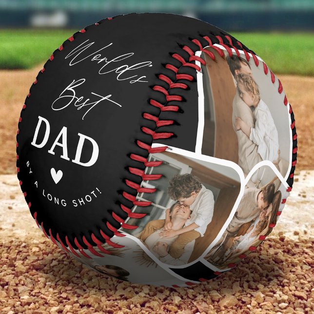 Modern Multi Photo Collage World's Best Dad Baseball (Creator Uploaded)