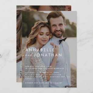 Modern multi photo elegant wedding invitation