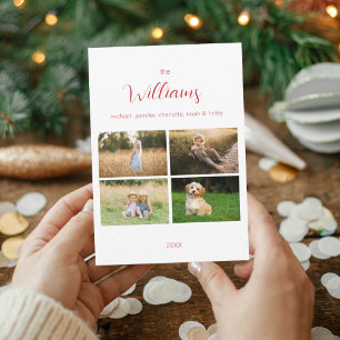Modern Multi Photo Family Christmas Holiday Card